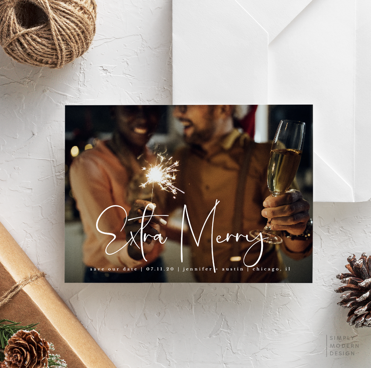 minimalist holiday wedding